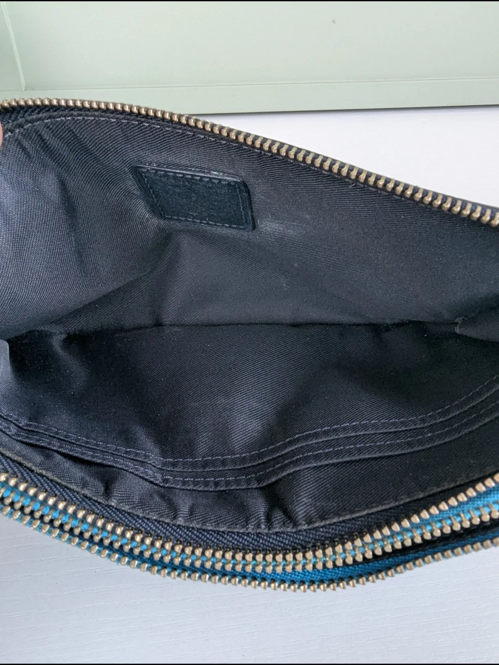 Coach Pebbled Leather Double Zip Wallet Wristlet.